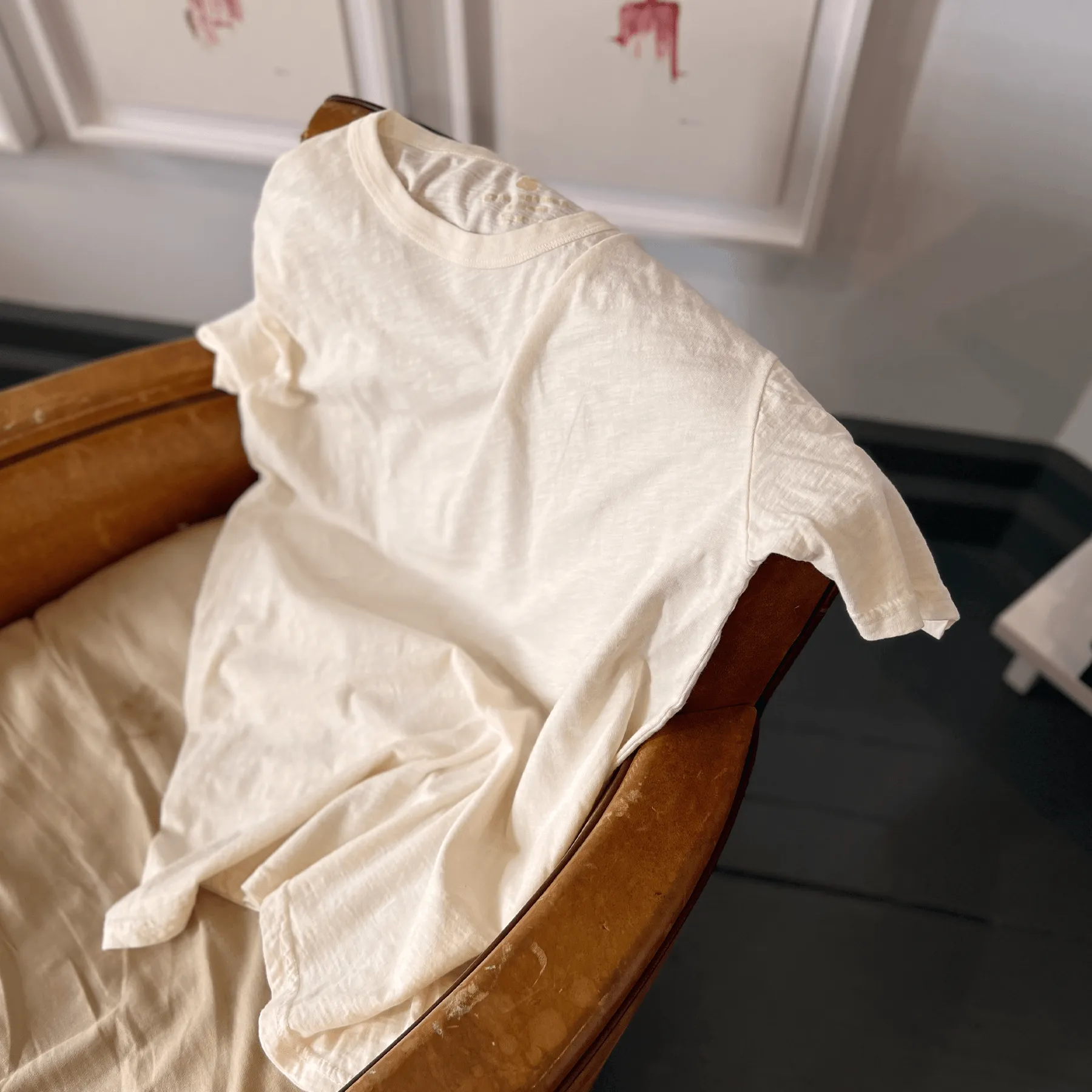 Premium Slub Short Sleeve Crew - Cream