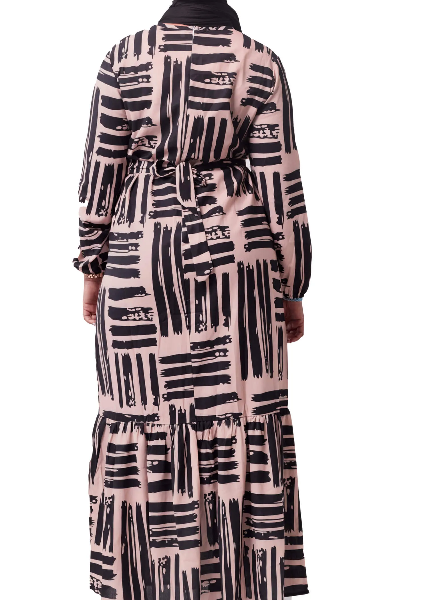 Printed Tan Maxi Dress