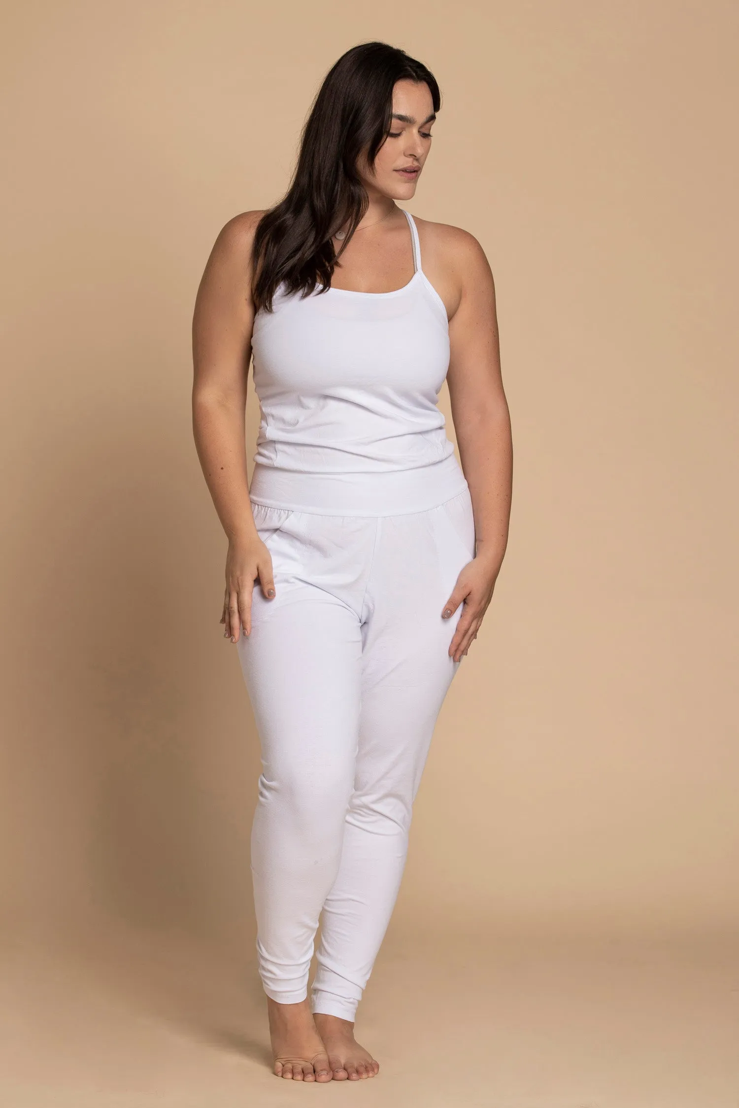 Pure White Long Yoga Jumpsuit