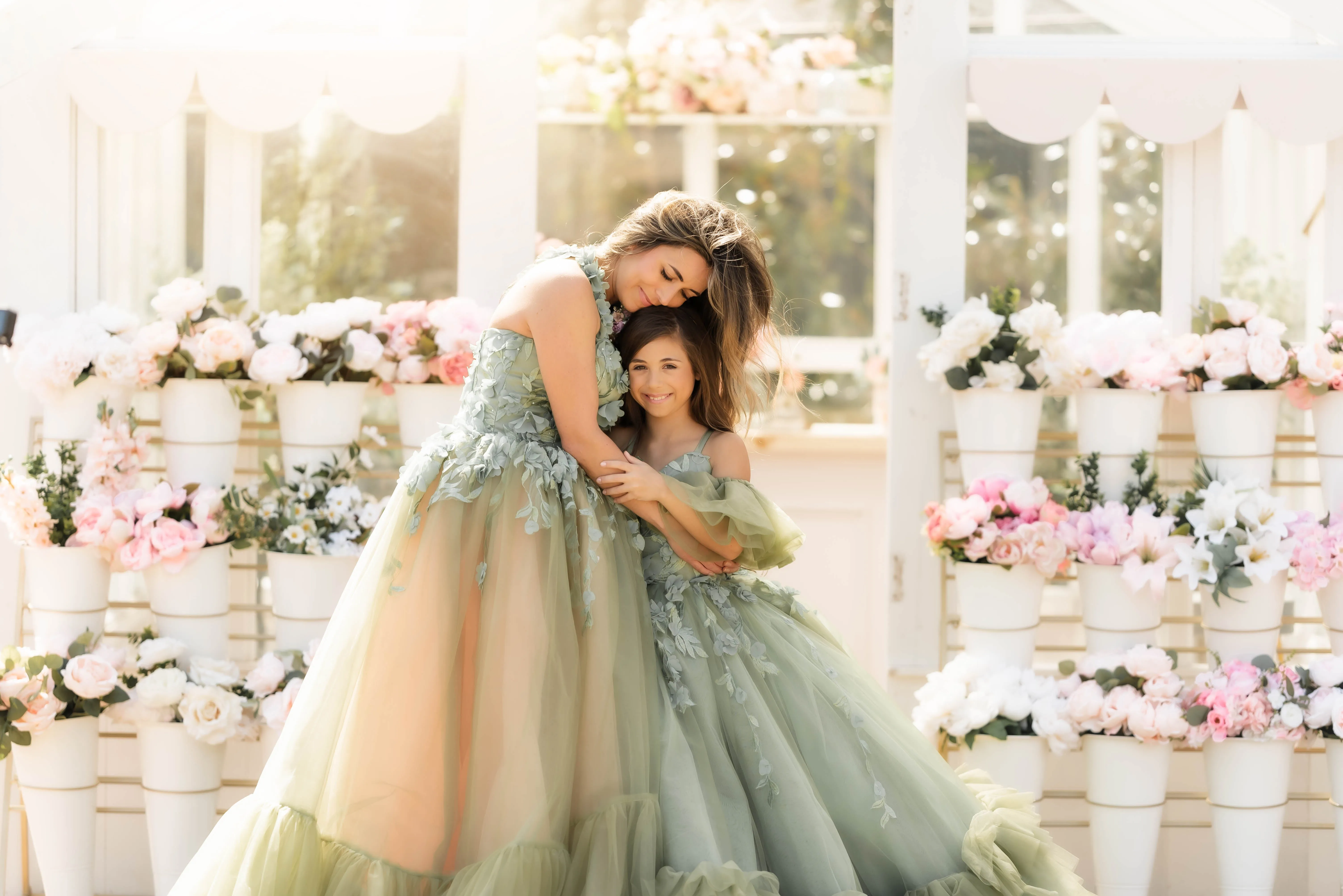 "Sage Symphony " Couture Floor length gown  (Adult 2-8)