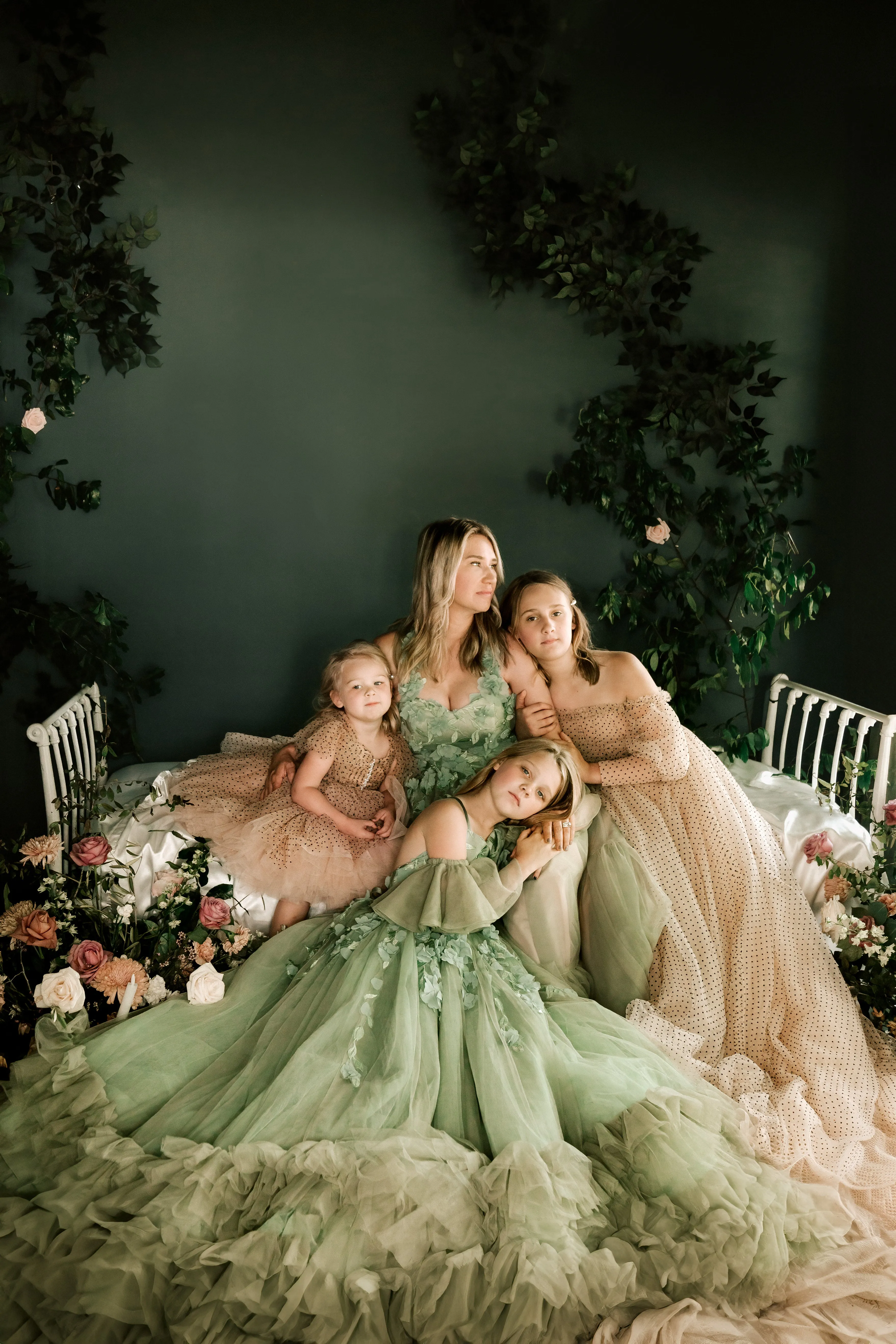 "Sage Symphony " Couture Floor length gown  (Adult 2-8)