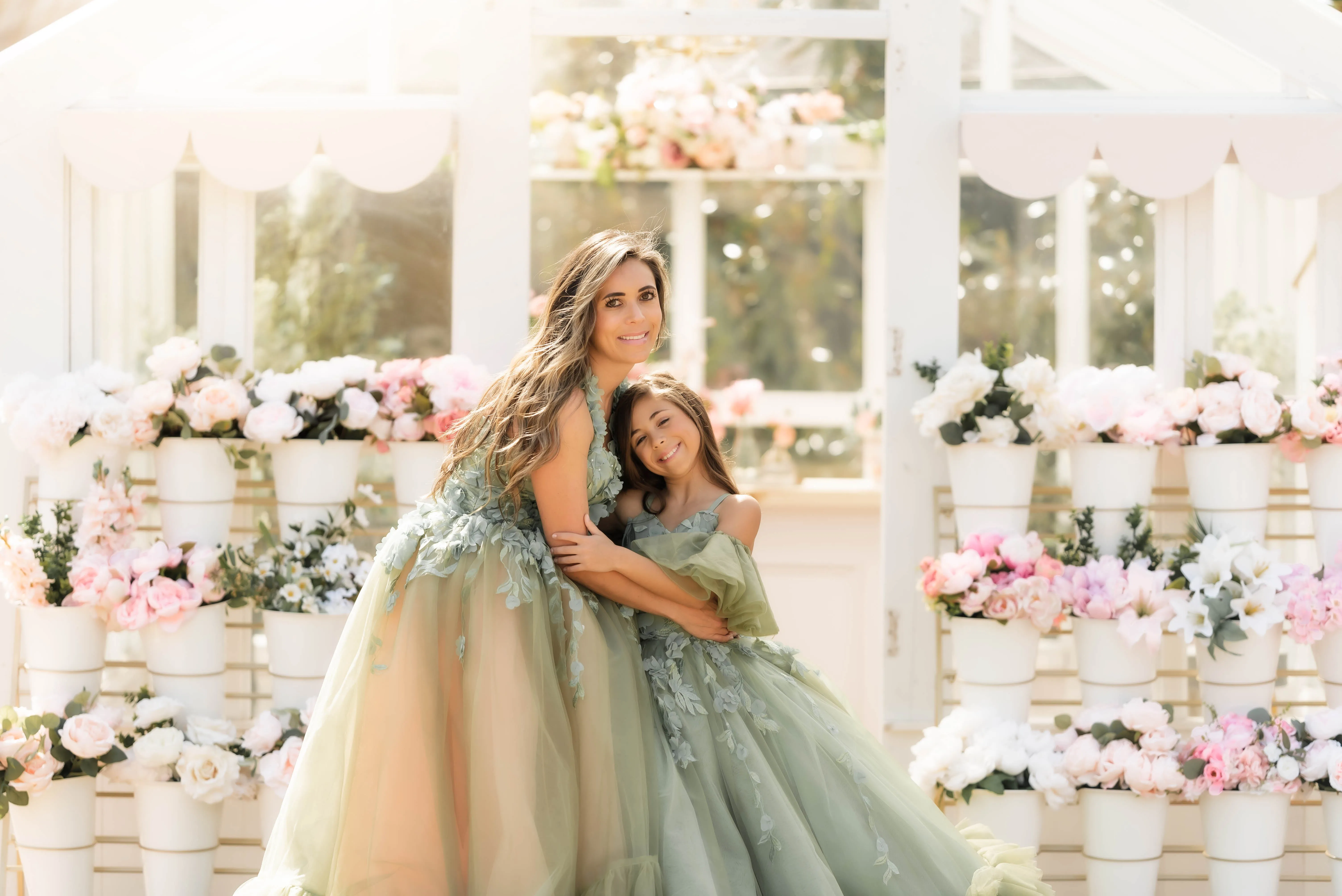 "Sage Symphony " Couture Floor length gown  (Adult 2-8)