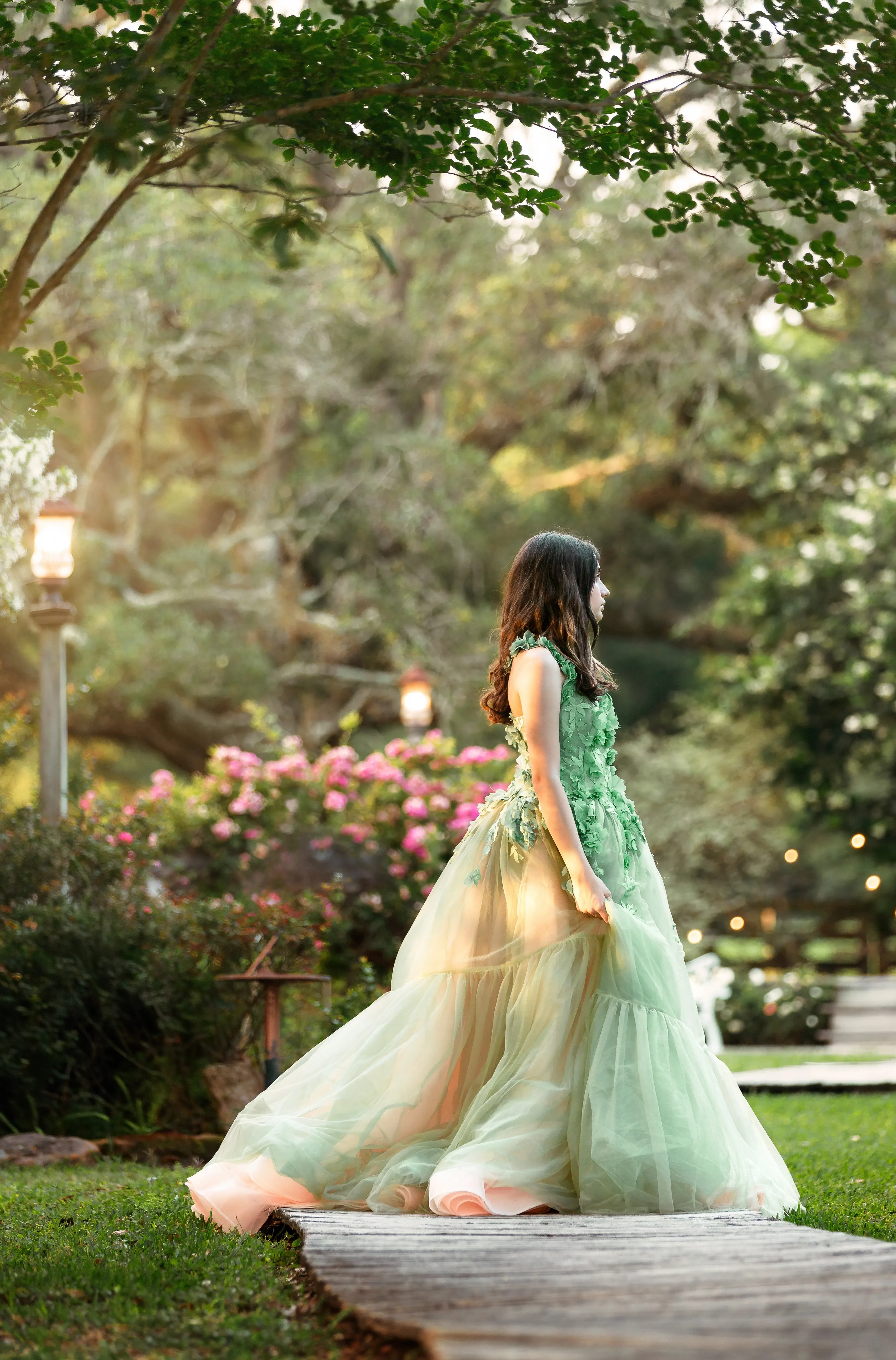 "Sage Symphony " Couture Floor length gown  (Adult 2-8)