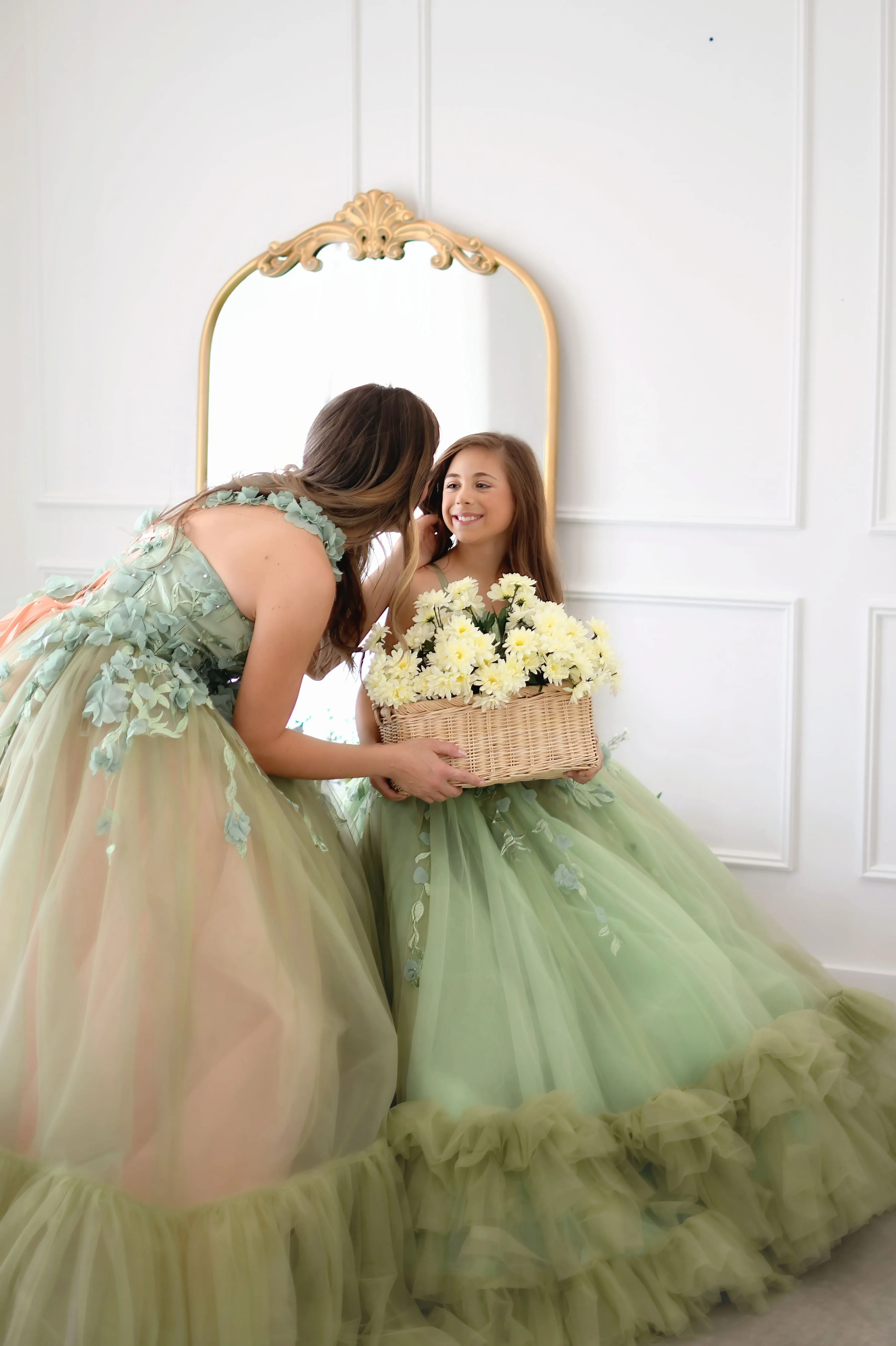 "Sage Symphony " Couture Floor length gown  (Adult 2-8)