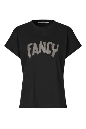 Rabens Saloner Ambla Fancy Tee in Faded Black