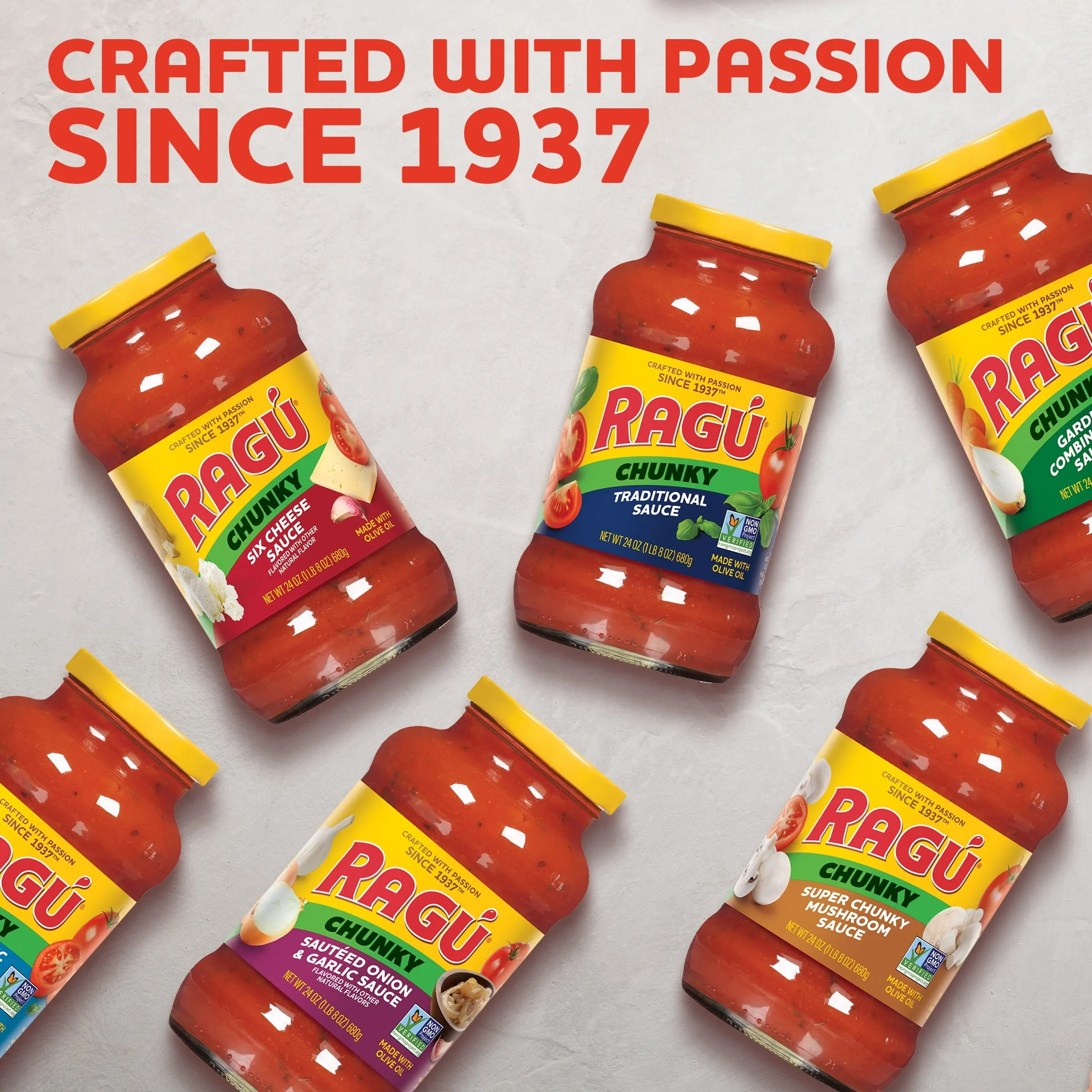 Ragu Chunky Traditional Pasta Sauce with Diced Tomatoes and Basil, 24 oz