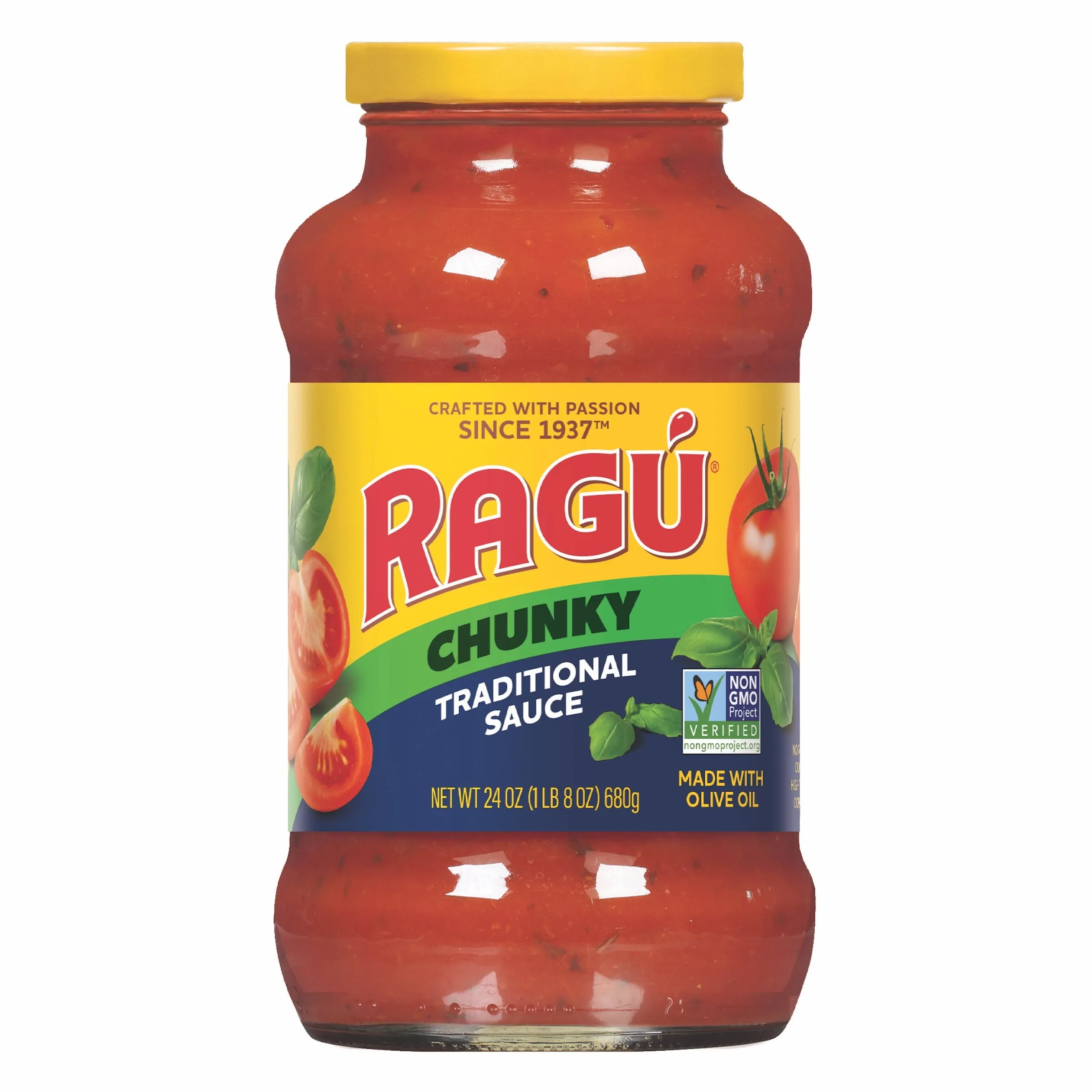 Ragu Chunky Traditional Pasta Sauce with Diced Tomatoes and Basil, 24 oz