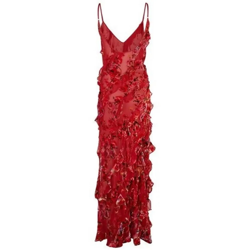 Rat & Boa Maribou Dress Red Floral Size XS/ AU 6