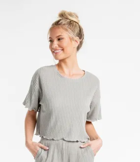Ribbed Sincerely Soft Lounge Top - Griffin
