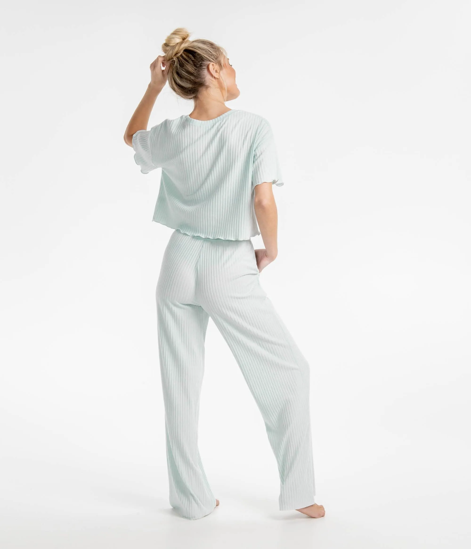 Ribbed Sincerely Soft Lounge Top - Winter Mint