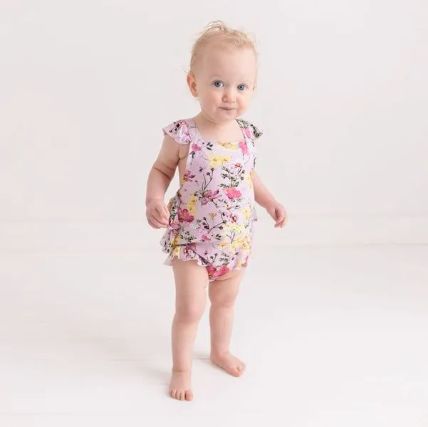 Ruffled Strap Bubble Romper - Gaia