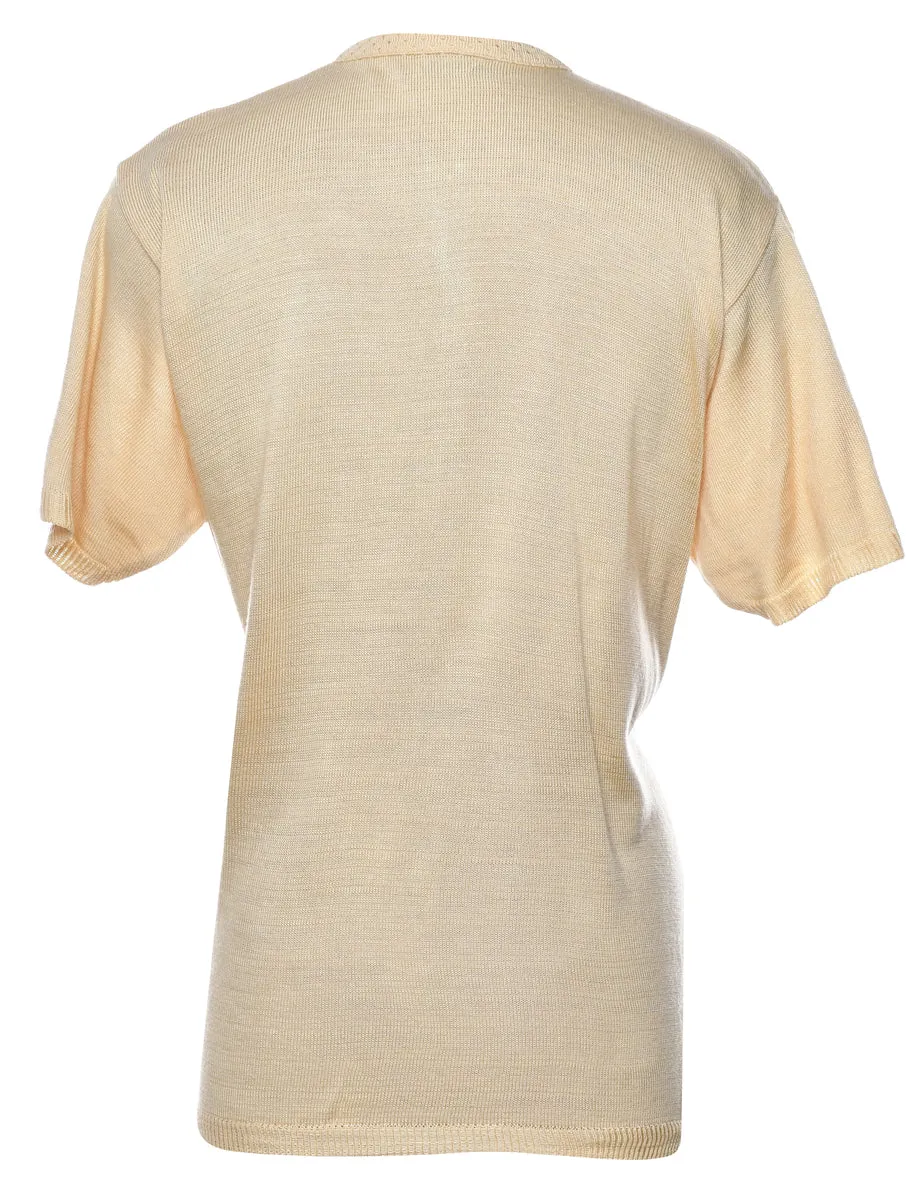 Short Sleeve Beaded Jumper - L