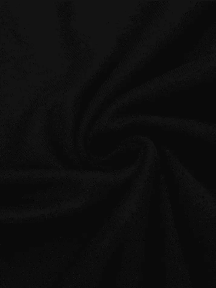 Slit Velvet Long Sleeve Black Maxi Dress