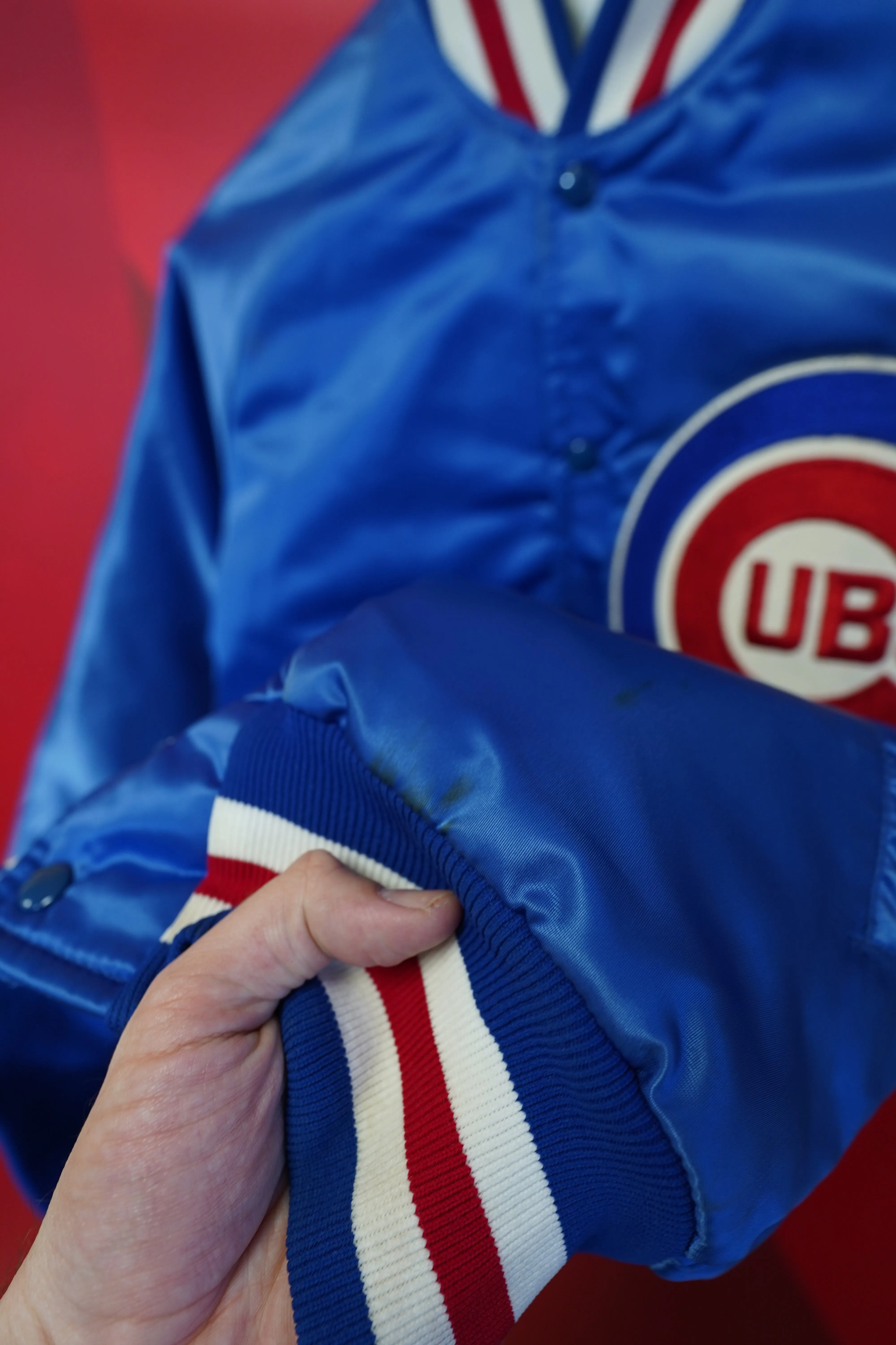 (S/M) Chicago Cubs Vtg Satin Jacket
