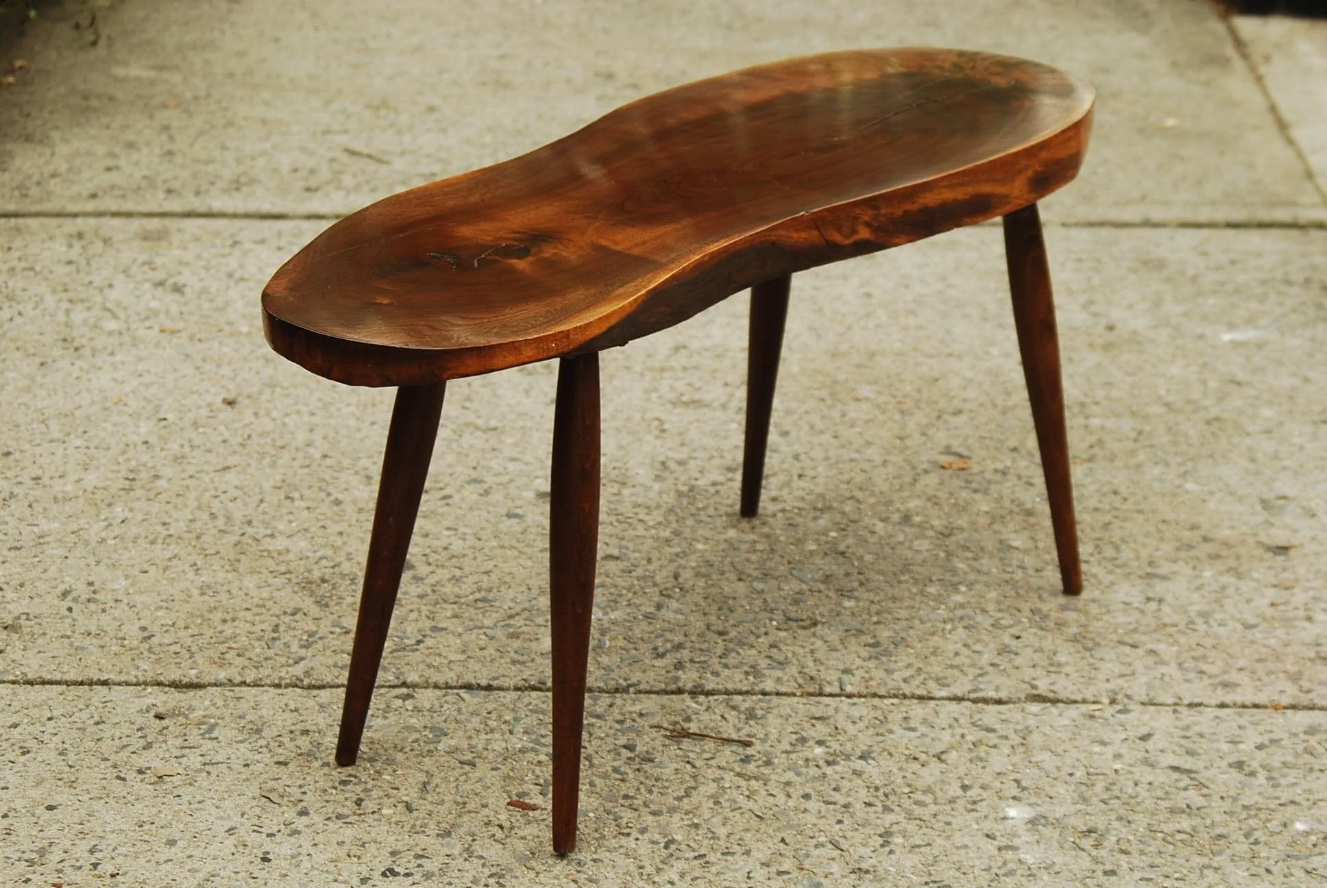 SOLD -- COMPACT AMORPHIC TREE SLAB COFFEE TABLE