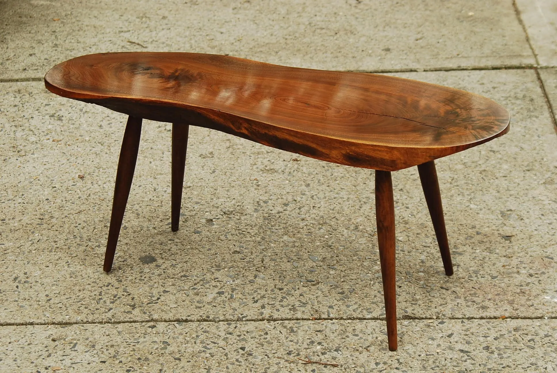 SOLD -- COMPACT AMORPHIC TREE SLAB COFFEE TABLE