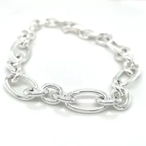Sterling Silver Chunky Oval Link Bracelet