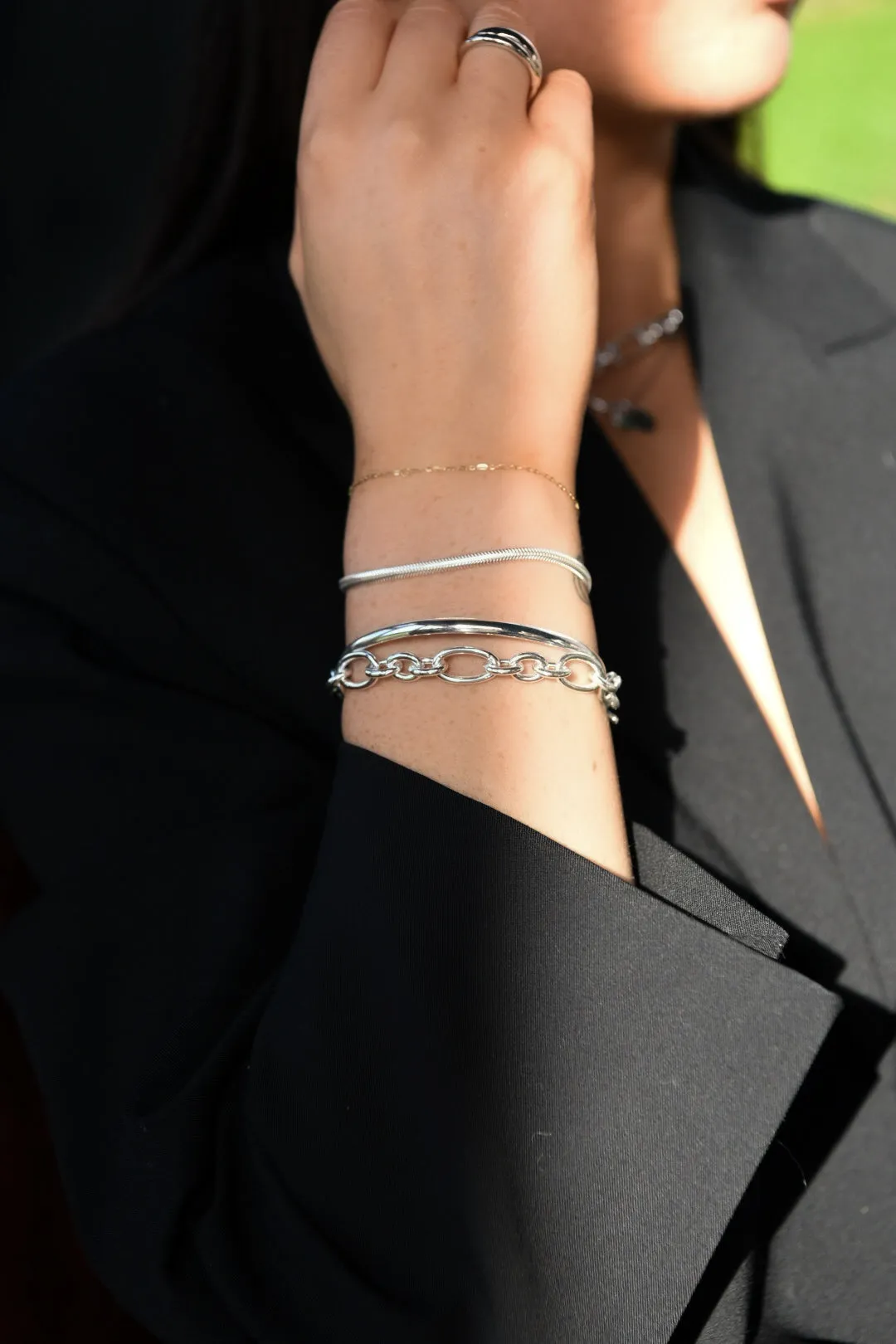 Sterling Silver Chunky Oval Link Bracelet