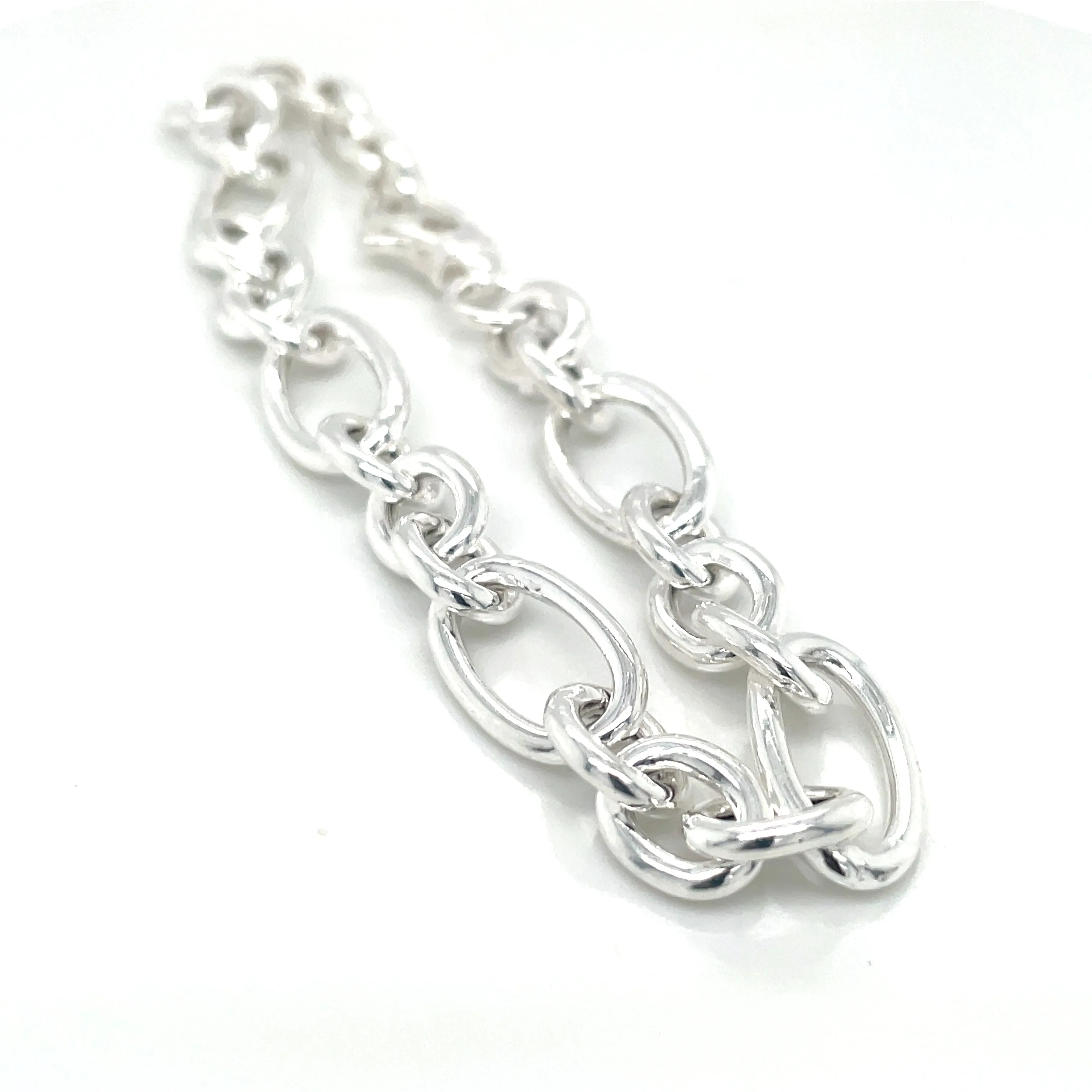 Sterling Silver Chunky Oval Link Bracelet
