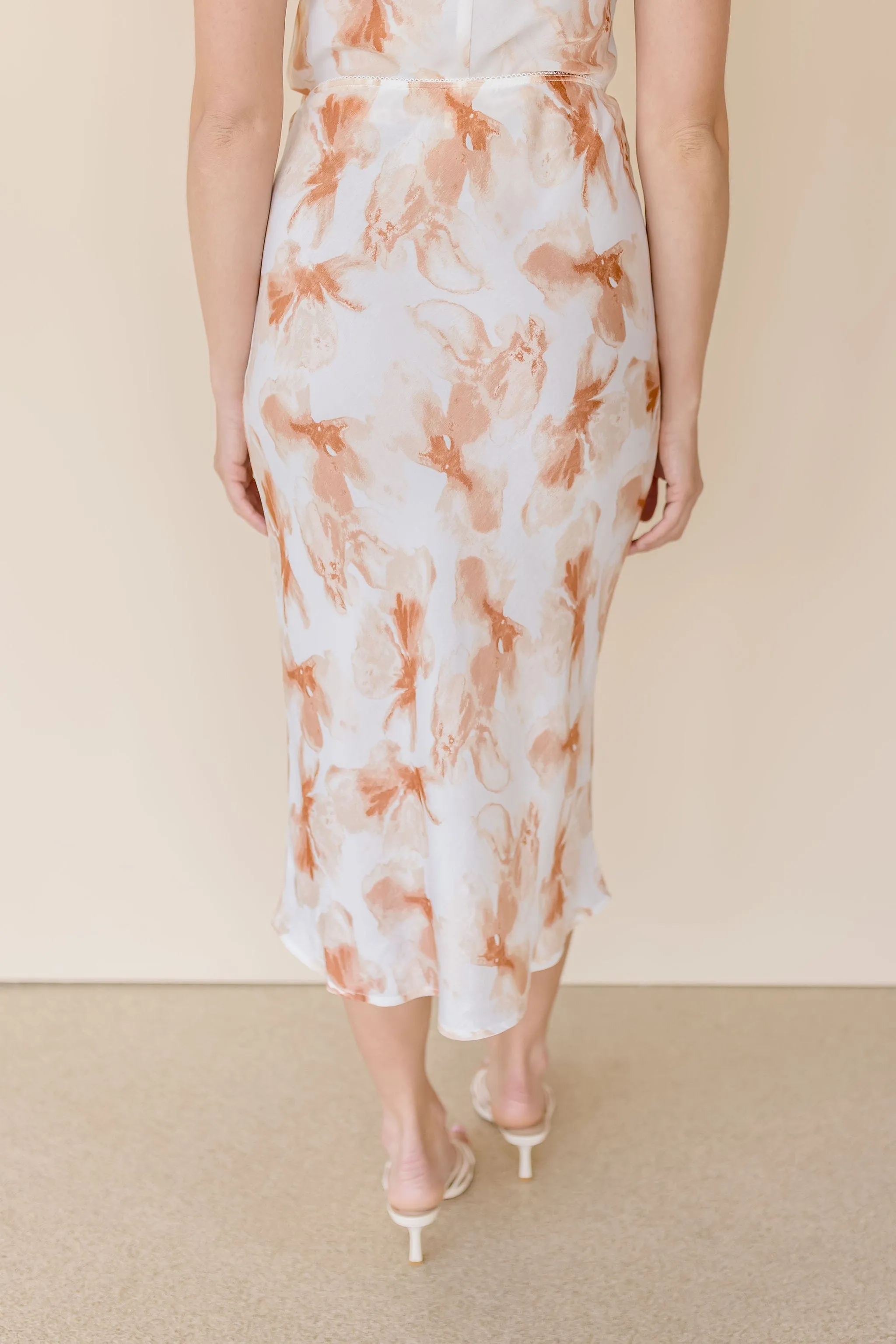 Tatiana Satin Midi Skirt