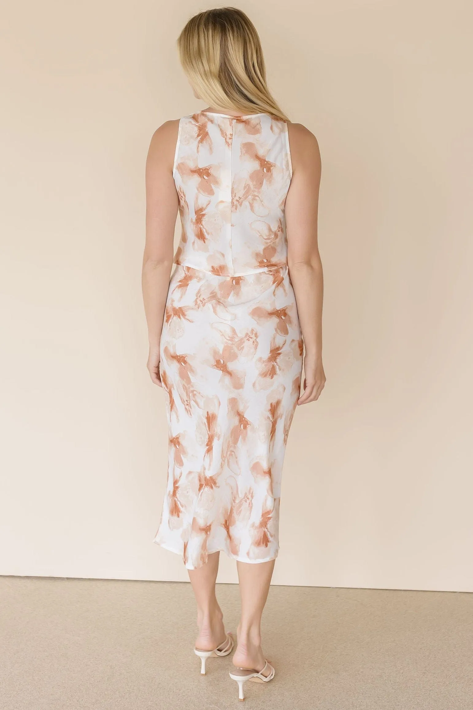 Tatiana Satin Midi Skirt