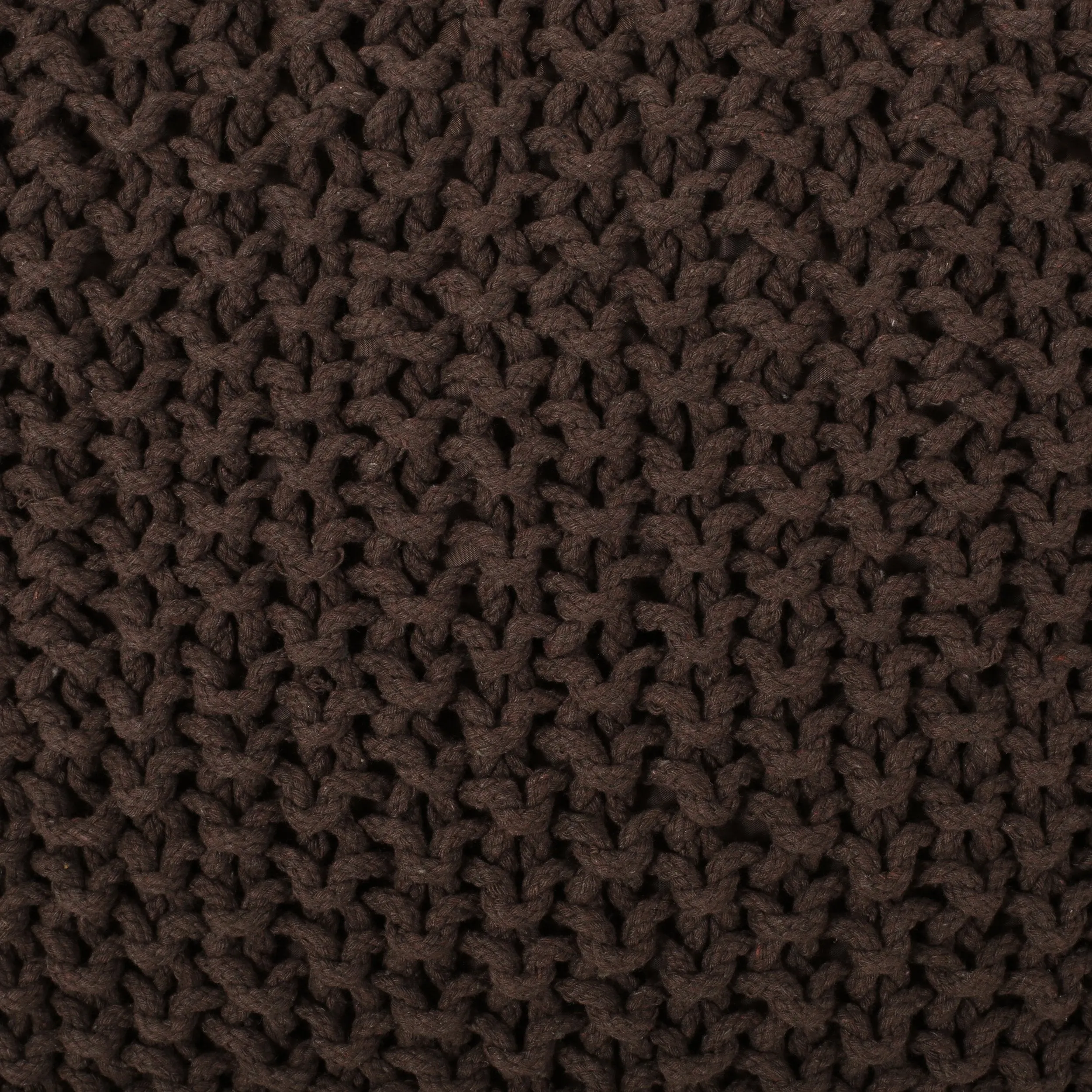 Teresa Modern Knitted Cotton Cube Pouf