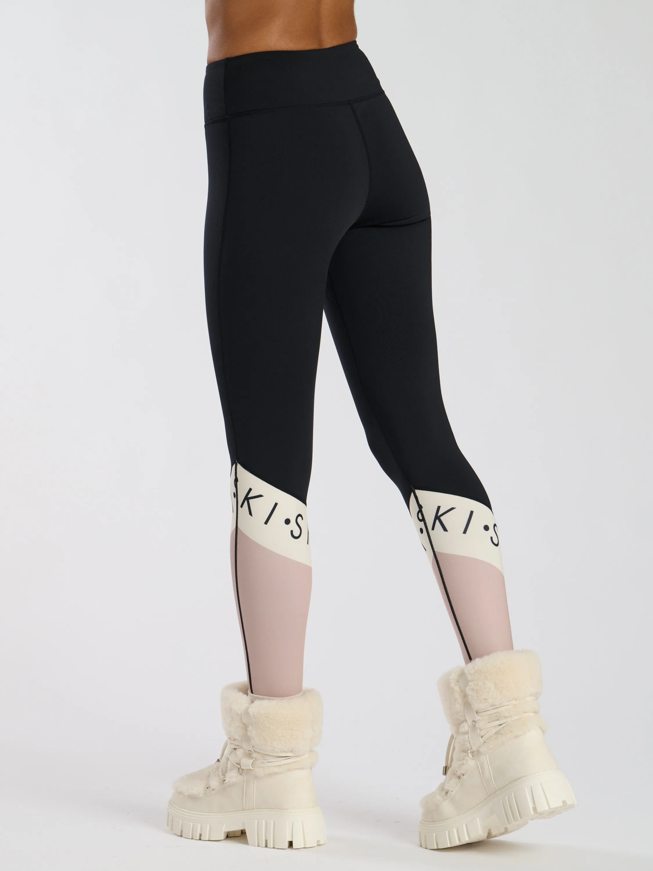The 'Avalanche' ski slogan base layer top in beige