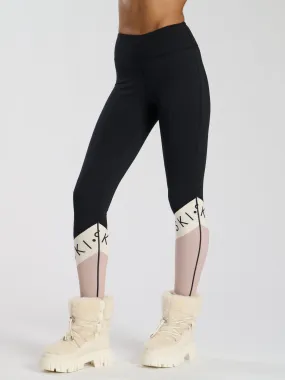 The 'Avalanche' ski slogan base layer top in beige