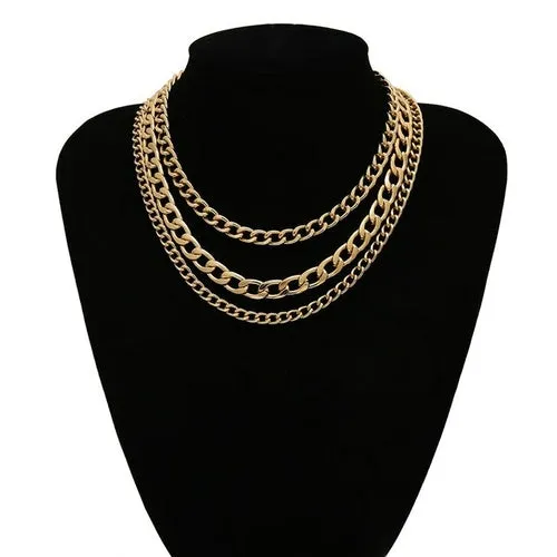 Three Layer Chain Link Necklace