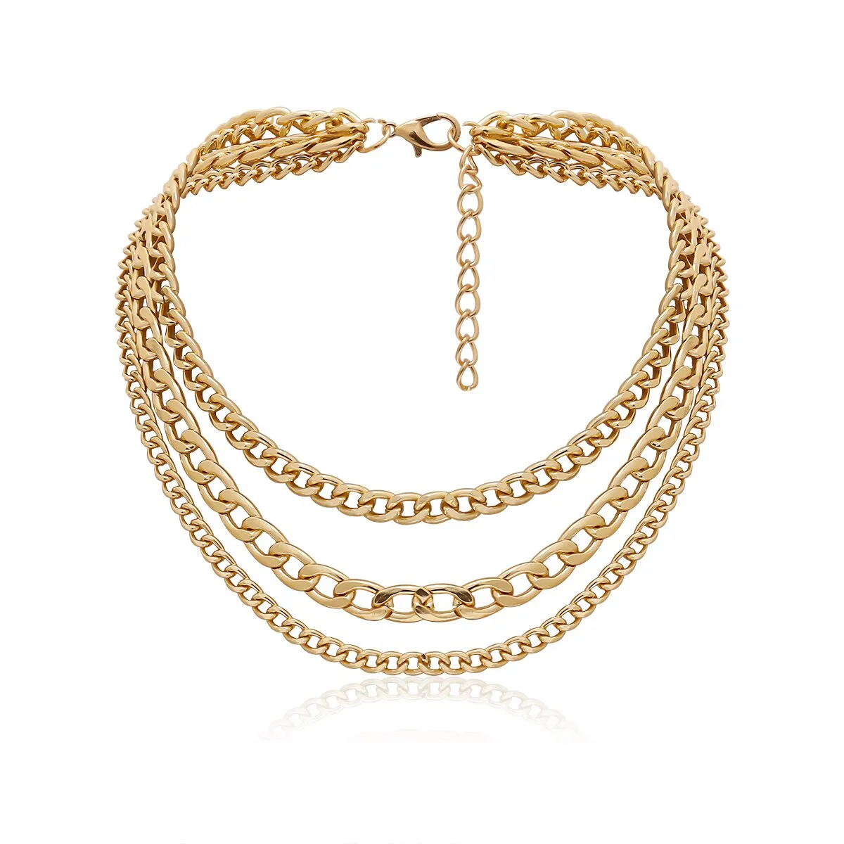 Three Layer Chain Link Necklace