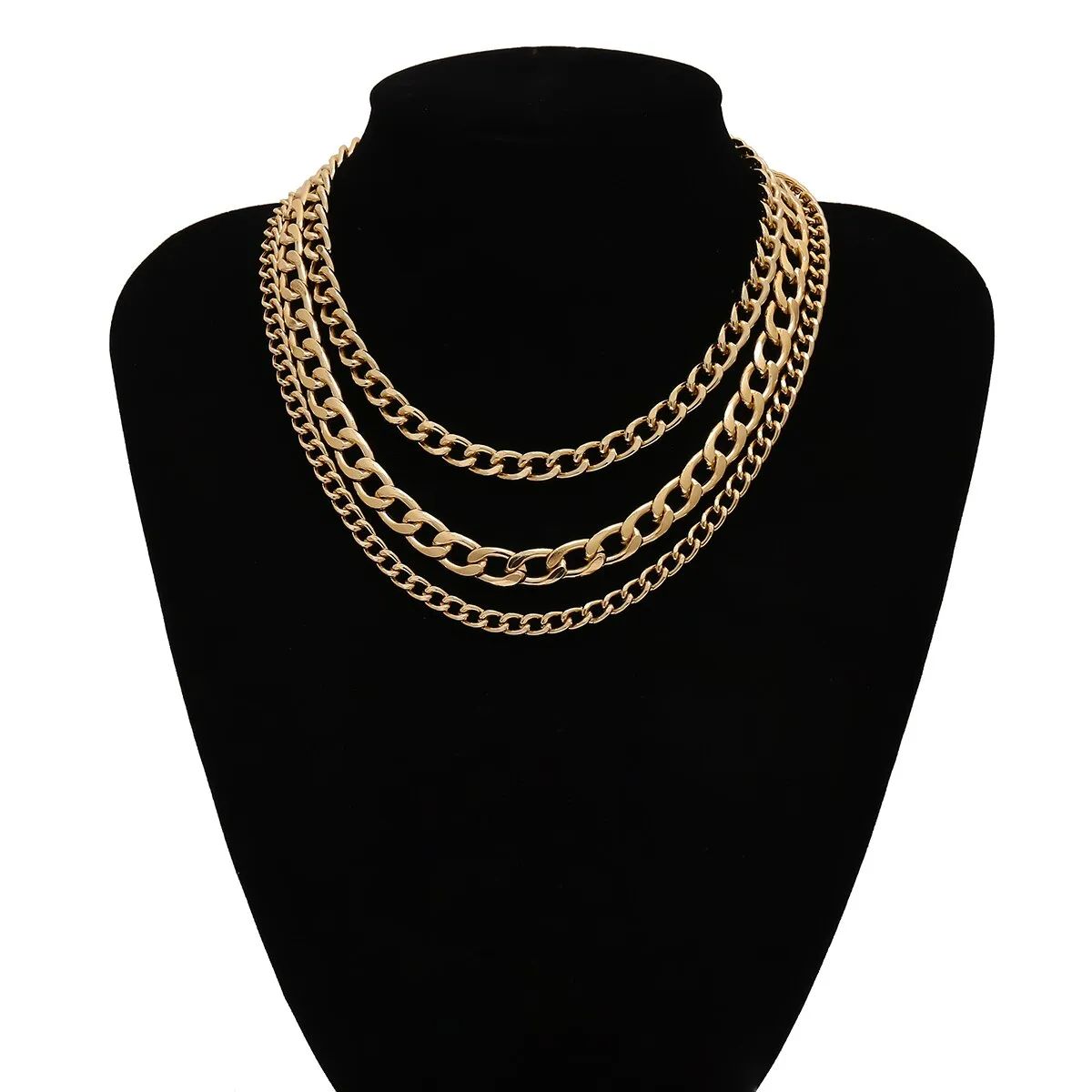 Three Layer Chain Link Necklace