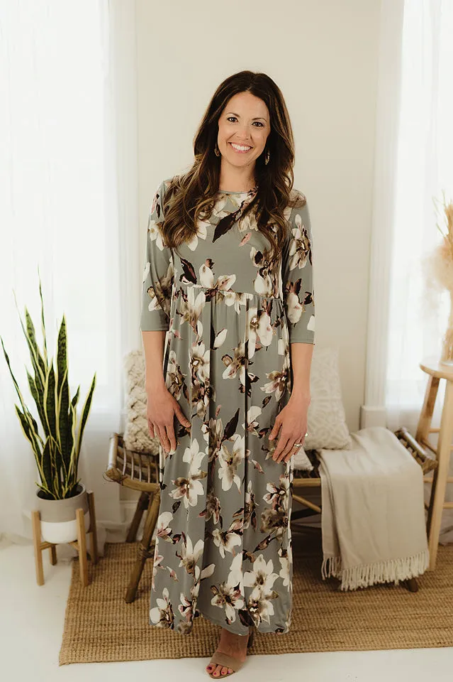Three Quarter Floral Maxi