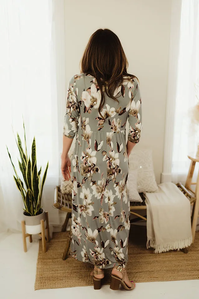 Three Quarter Floral Maxi