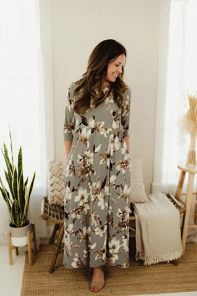 Three Quarter Floral Maxi