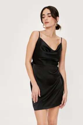 Tie Back Satin Slip Dress