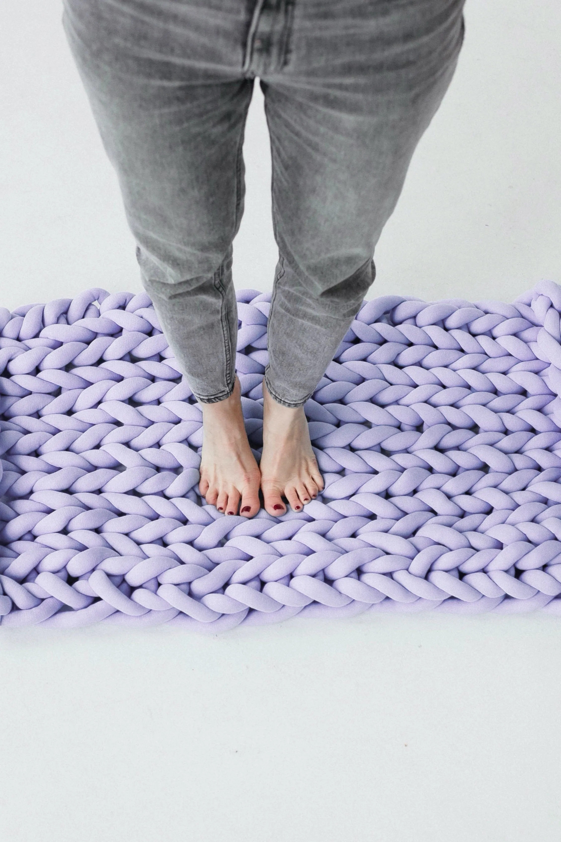 Tube yarn rug, small 20”x27” (50x70 cm)