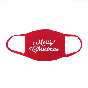 Two Layer Cotton Glitter Merry Christmas Red Face Mask