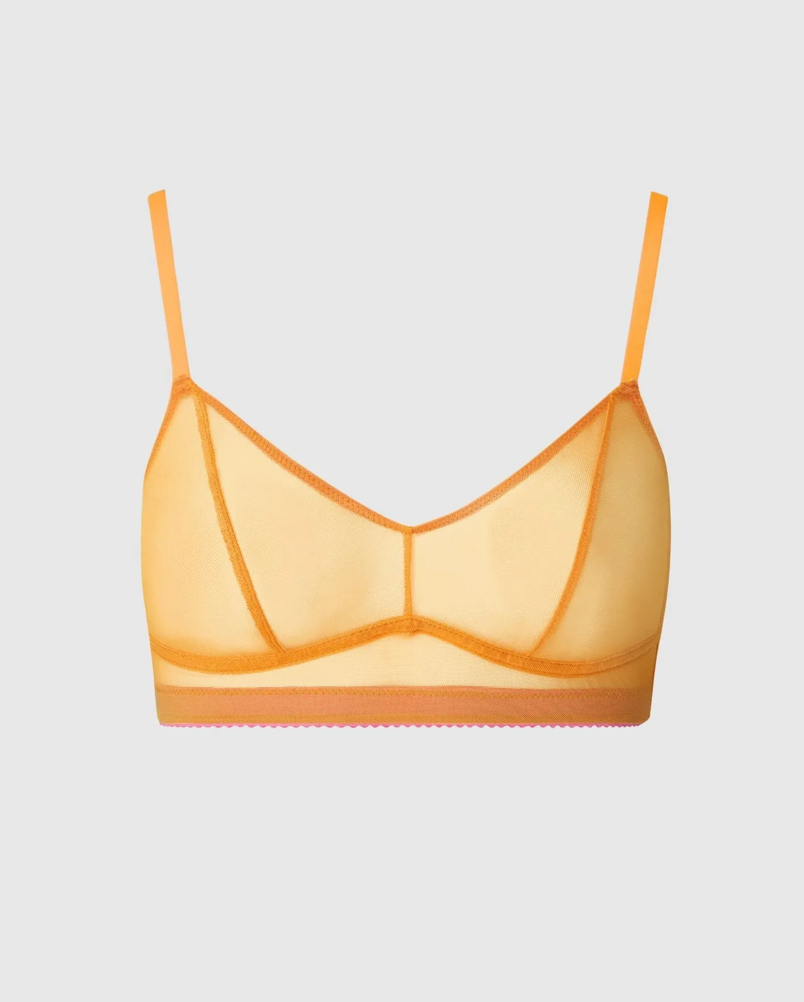 Understatement Underwear - Mesh Balconette - Apricot/Neon Pink