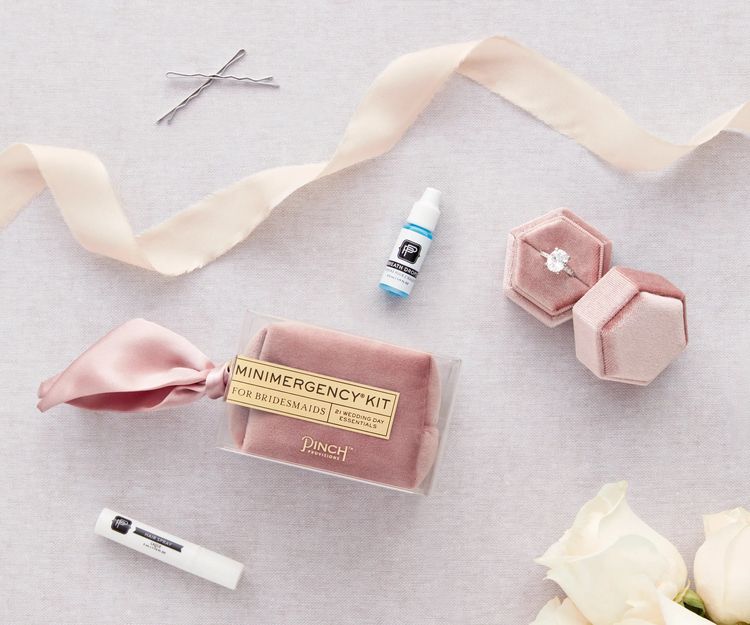 Velvet Minimergency Kits for Bridesmaids Dusty Pink