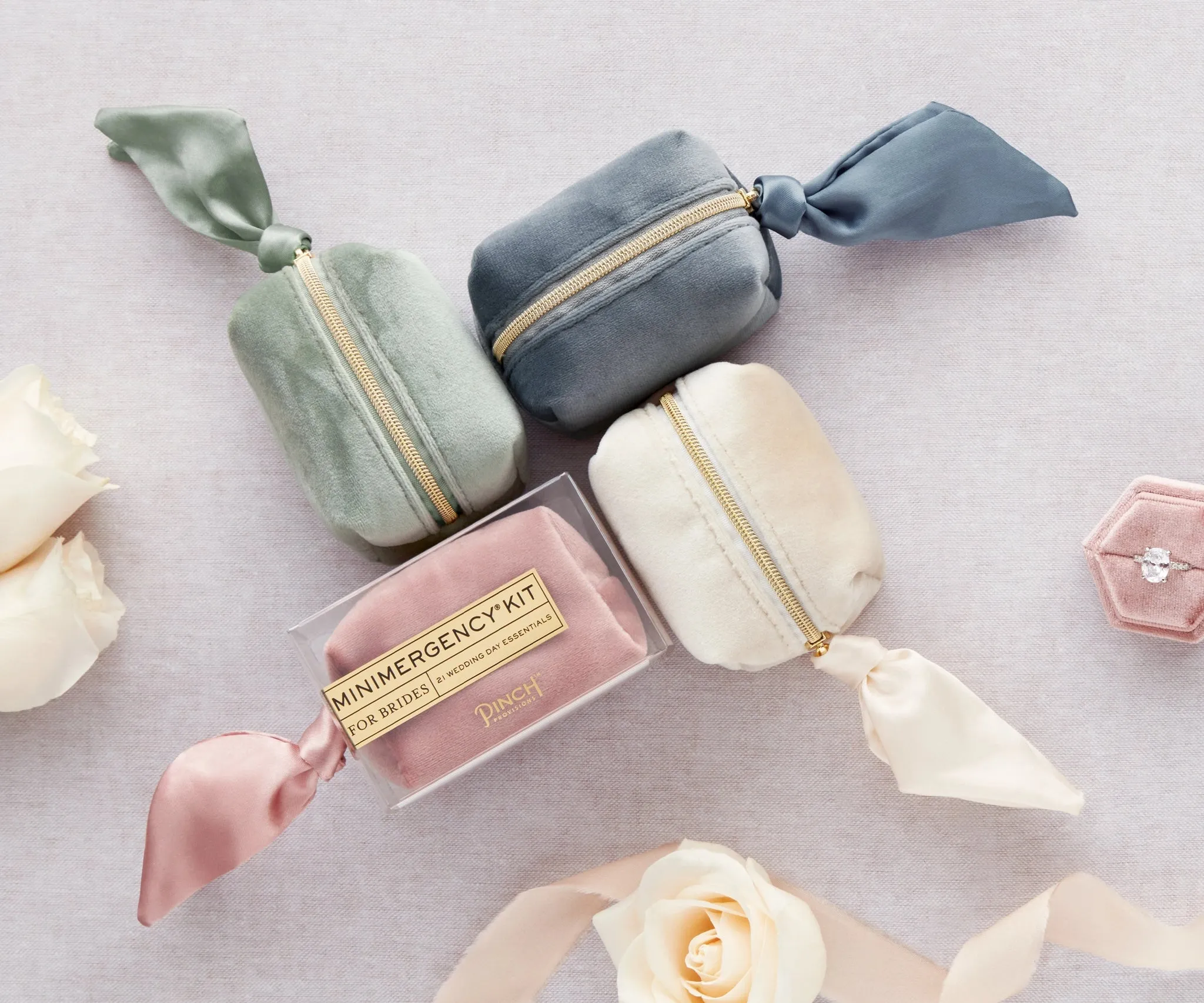 Velvet Minimergency Kits for Bridesmaids Dusty Pink