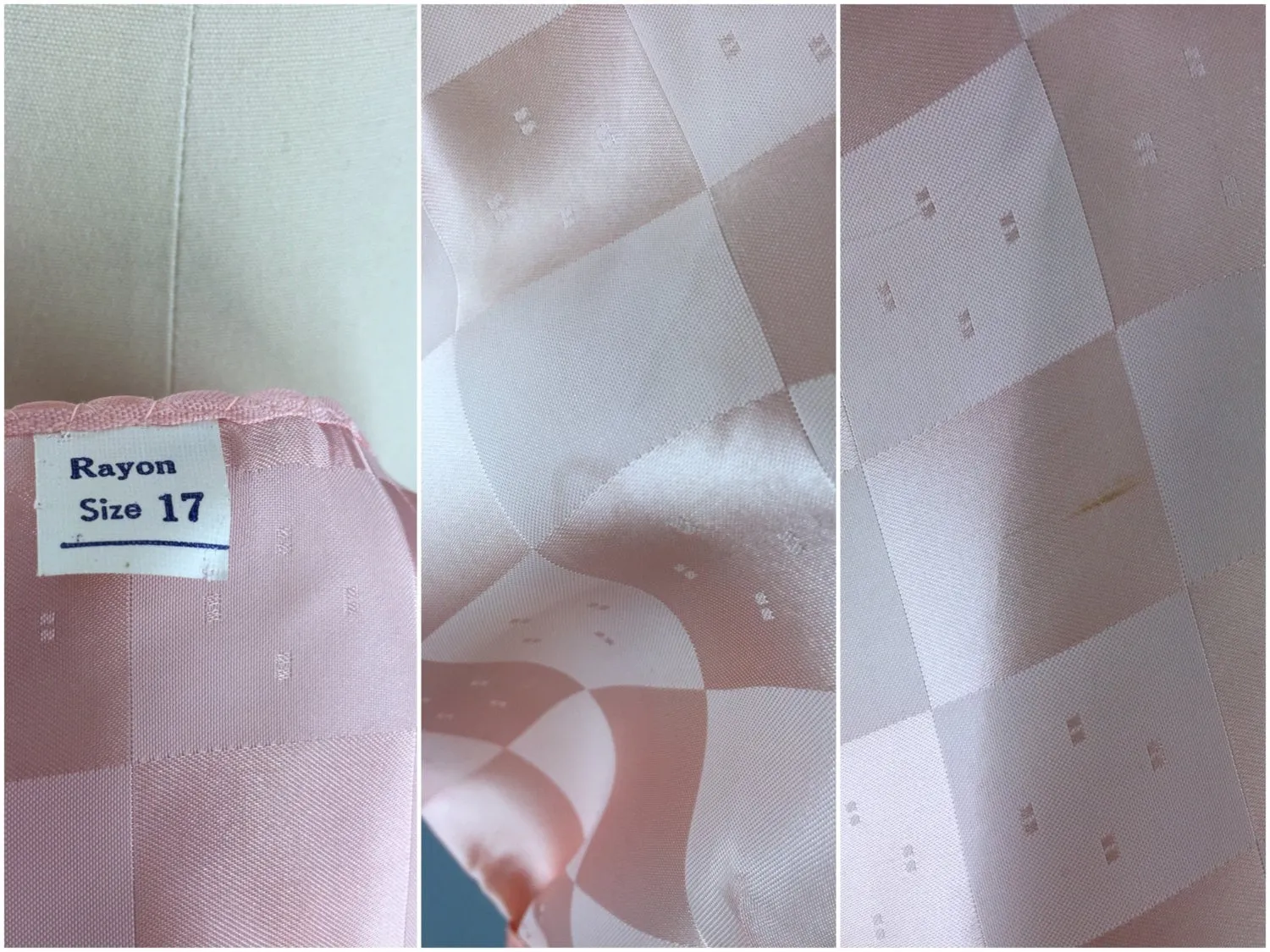 Vintage 1930s-40s Pajama Top in Pastel Pink Satin