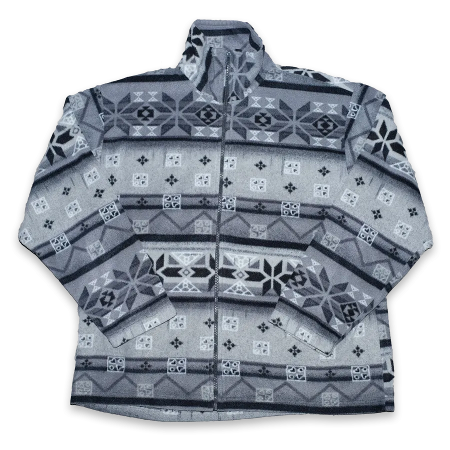 Vintage Pattern Fleece Jacket XLarge
