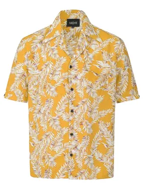 Vintage Style Ochre Leaf Hawaiian Shirt