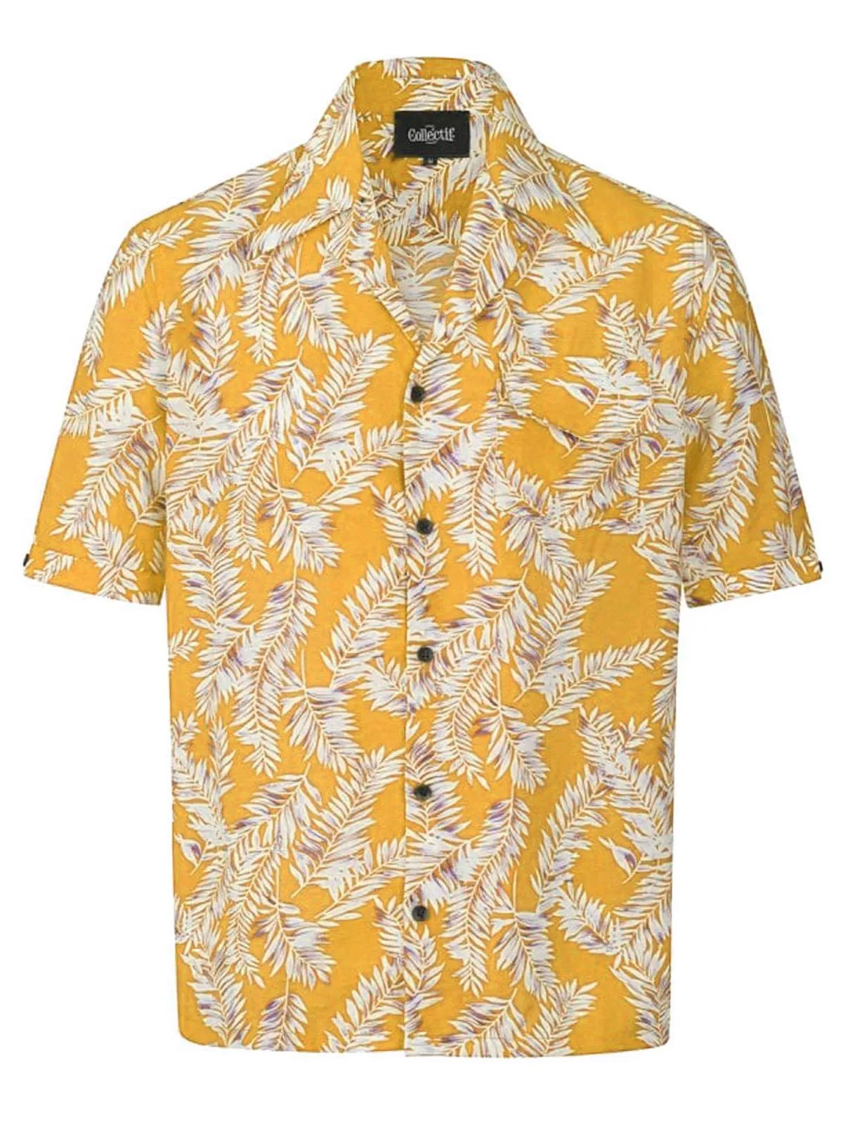 Vintage Style Ochre Leaf Hawaiian Shirt