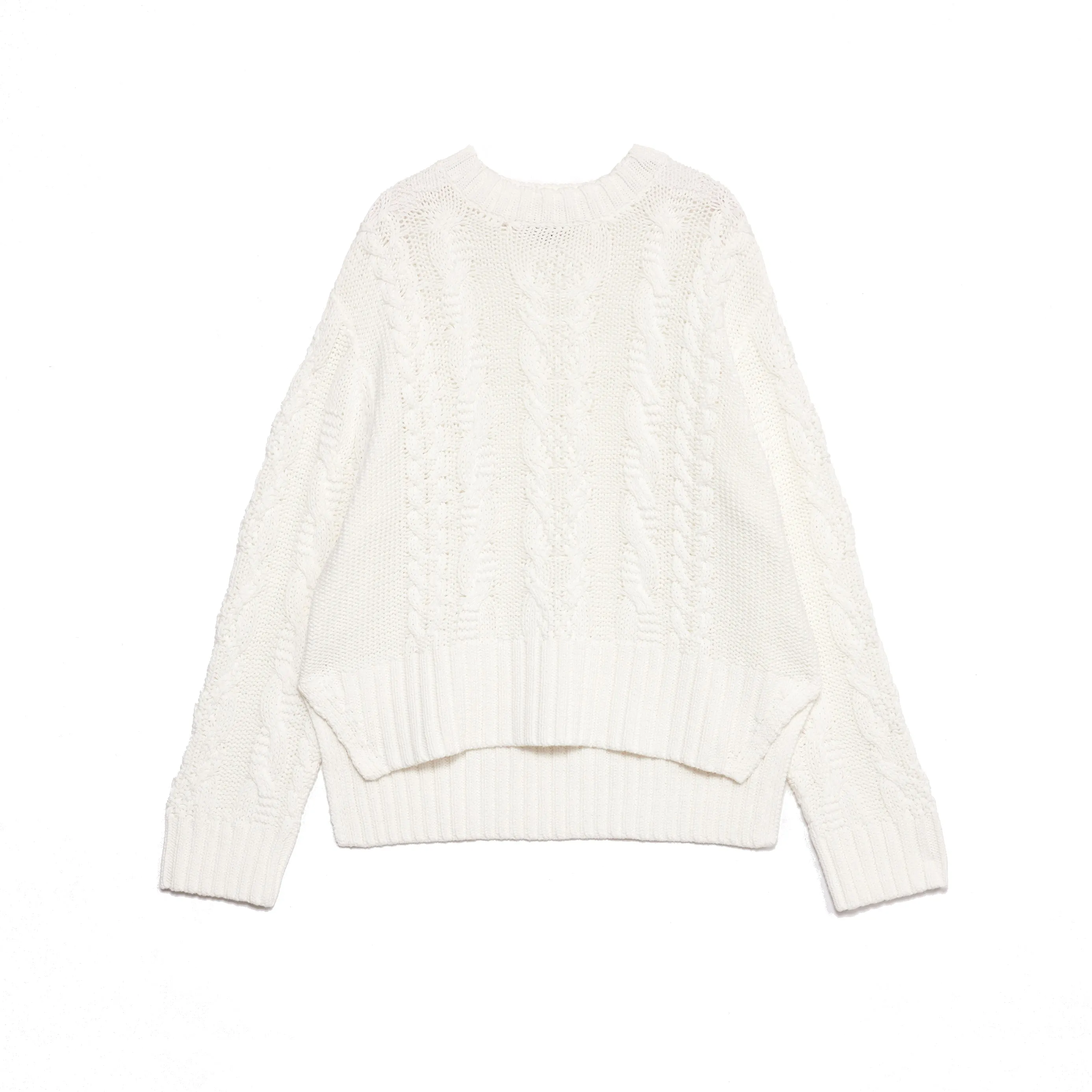 White Cotton Cable Jumper
