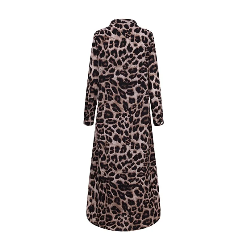 Women Party Autumn Casual Long Sleeve Maxi Long Vestidos Dress - WD8068