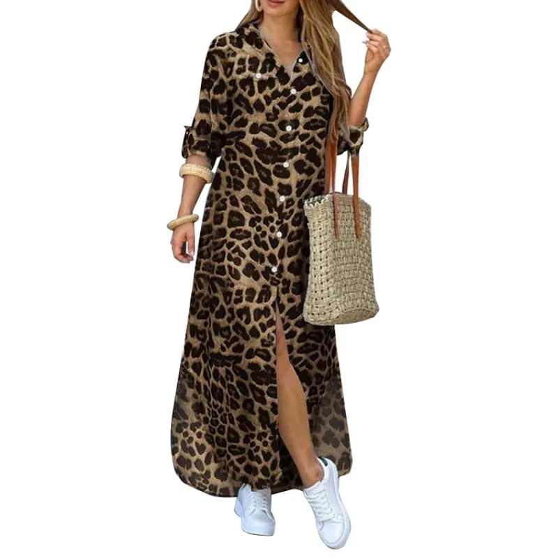 Women Party Autumn Casual Long Sleeve Maxi Long Vestidos Dress - WD8068