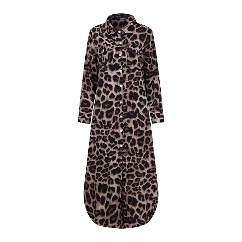 Women Party Autumn Casual Long Sleeve Maxi Long Vestidos Dress - WD8068
