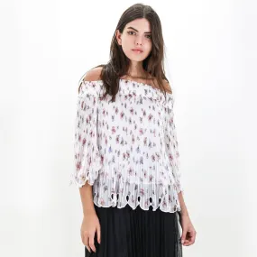 Women's Floral Printed Casual Top,White