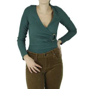 Women's Long Sleeve Bodysuit,Dark olive